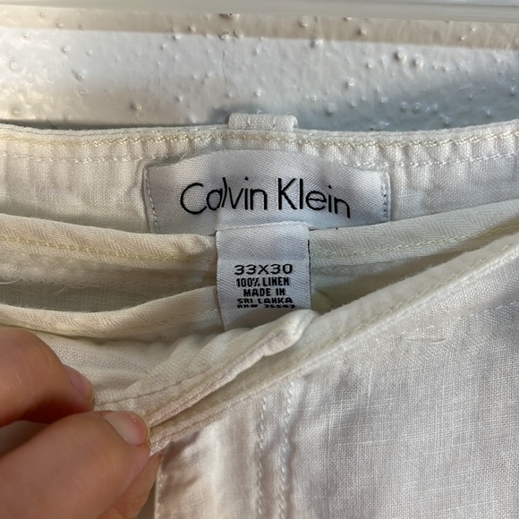 Calvin Klein 100% white linen pants size 33x30 - Picture 6 of 8